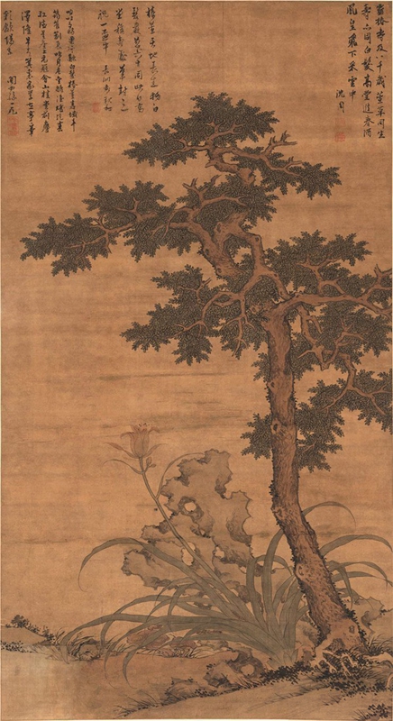 明 沈周 椿萱图.jpg 明 沈周 椿萱图.jpg
