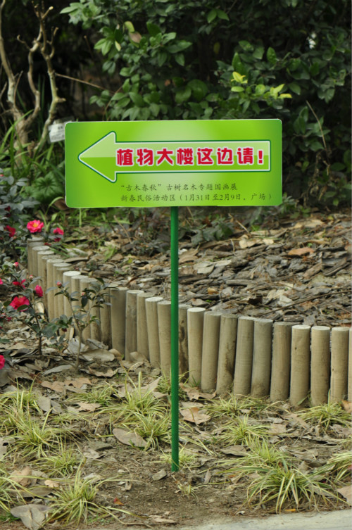 2014上海茶花展温馨指路牌更新亮相上海植物园贴心为民服务